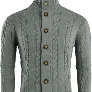 𝅺men's Cardigan Sweater Button Down - Grey