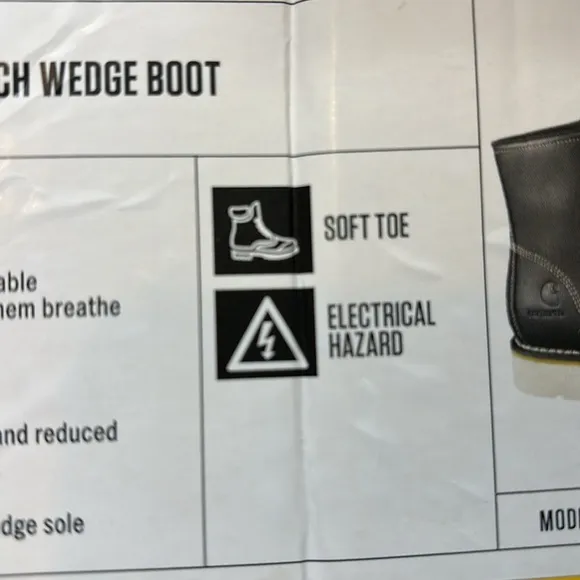 Mens Carhartt® 6&quot; WP Moc-Toe Wedge Boot - Black 12 NWT