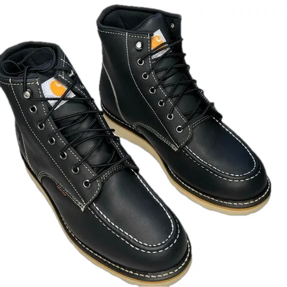 Mens Carhartt® 6&quot; WP Moc-Toe Wedge Boot - Black 12 NWT