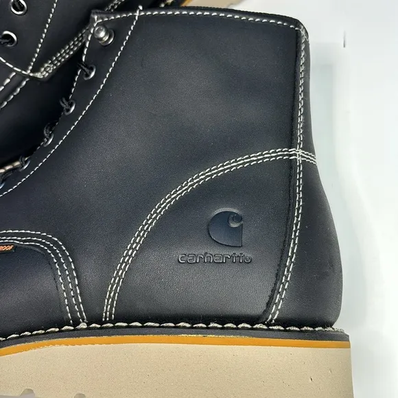 Mens Carhartt® 6&quot; WP Moc-Toe Wedge Boot - Black 12 NWT