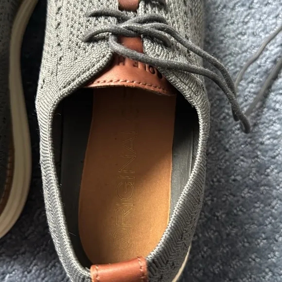 Men's Cole Haan Gray Knit Oxford Shoes New