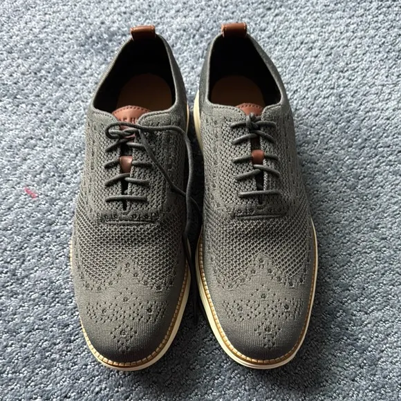 Men's Cole Haan Gray Knit Oxford Shoes New