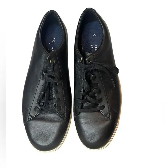 Men’s Cole Haan Grand Crosscourt Shoes Black Leather Comfort Low Sneakers