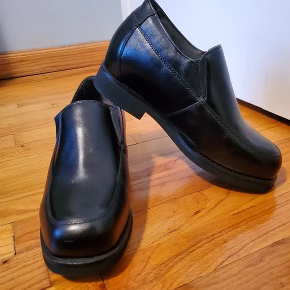 Men's Elevator Shoes Black Slip-On