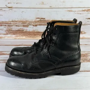 Men's Frye Black Leather Boots Size 8.5 Lace Up Casual 8011470