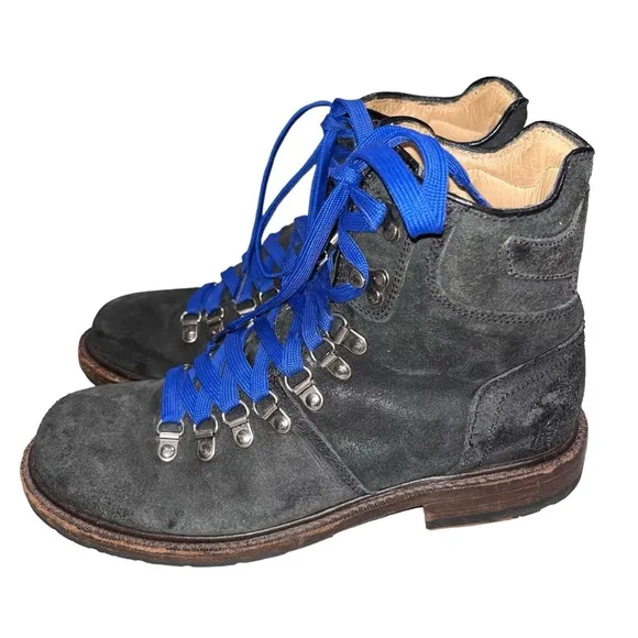 Men’s Frye Distressed Black Leather Hudson Hiker Boot size 7.5