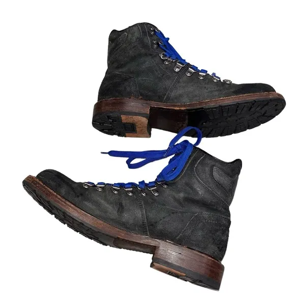 Men’s Frye Distressed Black Leather Hudson Hiker Boot size 7.5