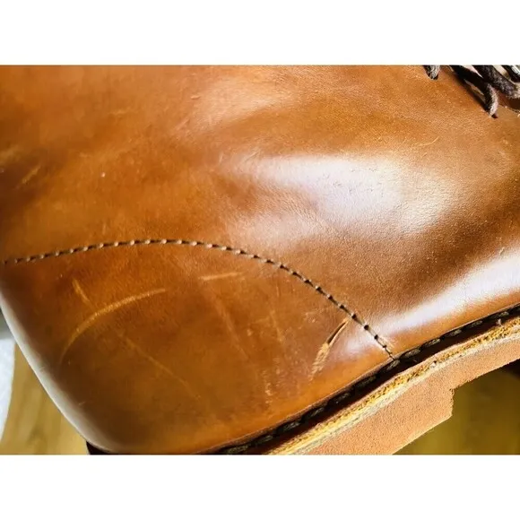 MEN’S J CREW  LIGHT BROWN LEATHER CHUKKA BOOTS SIZE 11 MADE IN ITALY
