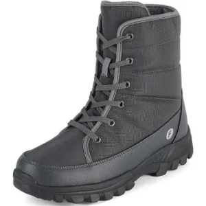 Men's Lace-up Warm and Waterproof Winter Snow Boots and Non-Slip Gray