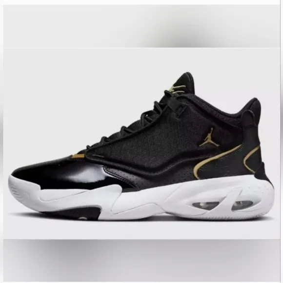 Mens Nike Jordan Max Aura 4 NEW Size 13 🔥 Black Gold Shoes Sneaker Air Jordans
