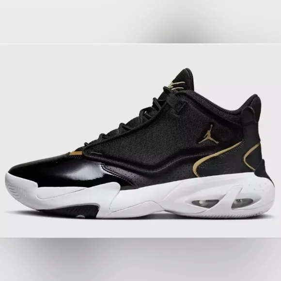 Mens Nike Jordan Max Aura 4 NEW Size 13 🔥 Black Gold Shoes Sneaker Air Jordans
