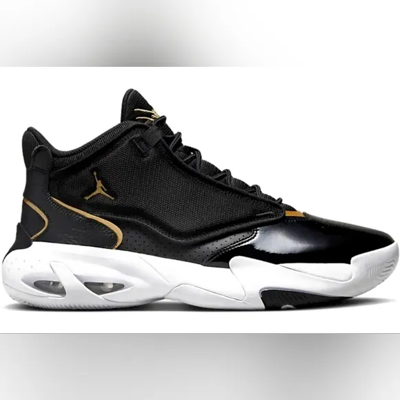 Mens Nike Jordan Max Aura 4 NEW Size 13 🔥 Black Gold Shoes Sneaker Air Jordans