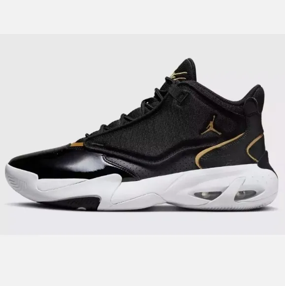 Mens Nike Jordan Max Aura 4 NEW Size 13 🔥 Black Gold Shoes Sneaker Air Jordans