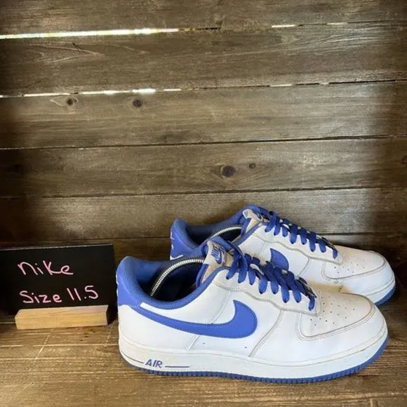 Mens Nike Air Force 1 Low 07 Medium Blue Basketball Shoes Sneakers Size‎ 11.5 M