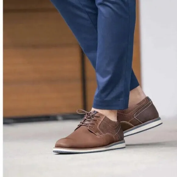 Men's‎ Nunn Bush Circuit Plain Toe Oxford Walking Shoes Brandy