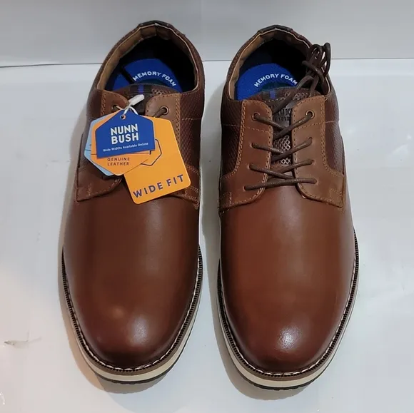 Men's‎ Nunn Bush Circuit Plain Toe Oxford Walking Shoes Brandy