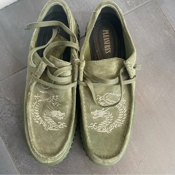 Men's Olive Green Suede Shoes