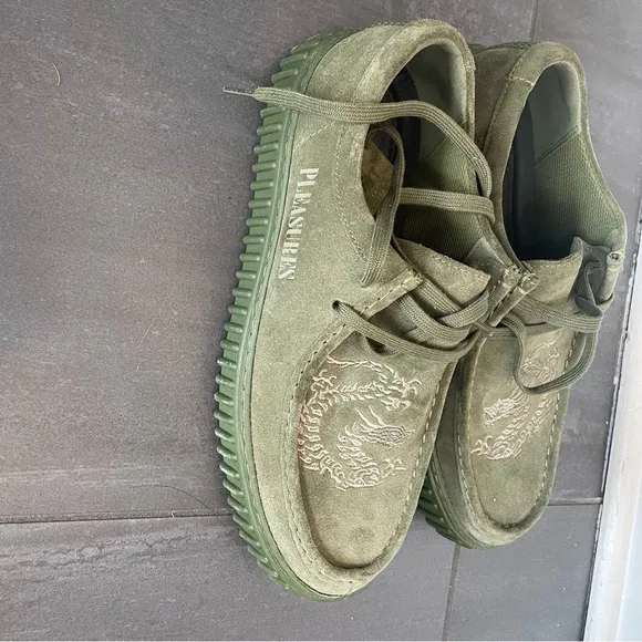 Men's Olive Green Suede Shoes