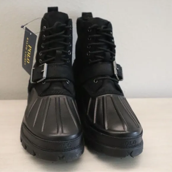 🥷🏿🥷🏿🥷🏿Mens Polo Ralph Lauren Oslo Black High Waterproof Leather Suede Boots
