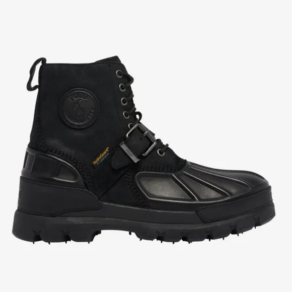 🥷🏿🥷🏿🥷🏿Mens Polo Ralph Lauren Oslo Black High Waterproof Leather Suede Boots