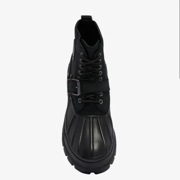🥷🏿🥷🏿🥷🏿Mens Polo Ralph Lauren Oslo Black High Waterproof Leather Suede Boots