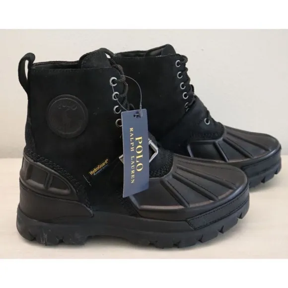 🥷🏿🥷🏿🥷🏿Mens Polo Ralph Lauren Oslo Black High Waterproof Leather Suede Boots