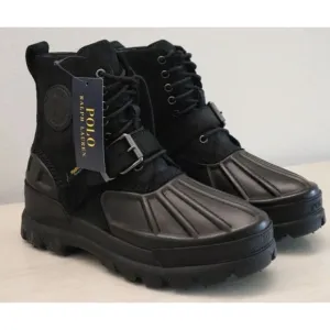 🥷🏿🥷🏿🥷🏿Mens Polo Ralph Lauren Oslo Black High Waterproof Leather Suede Boots