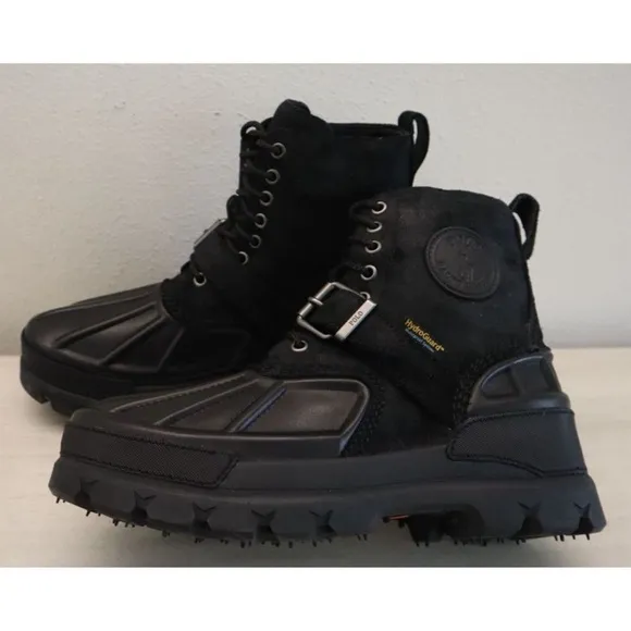🥷🏿🥷🏿🥷🏿Mens Polo Ralph Lauren Oslo Black High Waterproof Leather Suede Boots