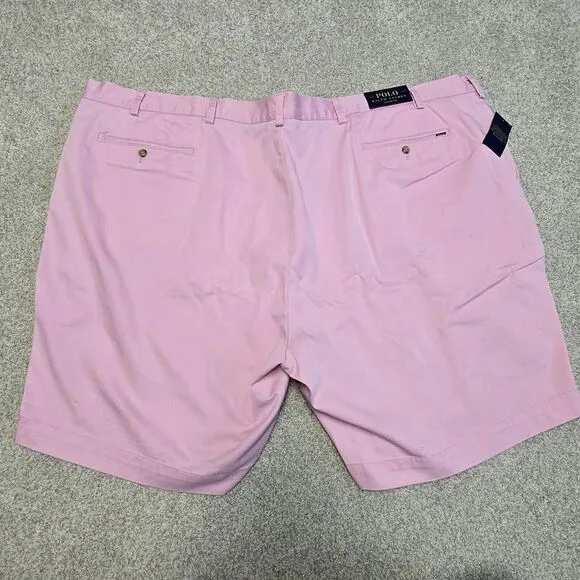 Men's POLO RALPH LAUREN Pink Twill Chino Shorts 56B NWT NEW Classic Fit 9&quot; -9012