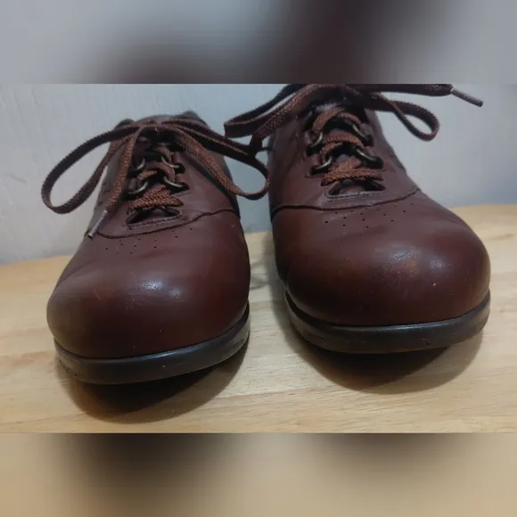 Men's SAS Free Time Tripad Comfort Brown Leather Laced Shoes Size 12M