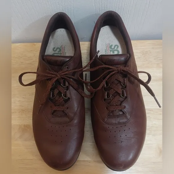 Men's SAS Free Time Tripad Comfort Brown Leather Laced Shoes Size 12M