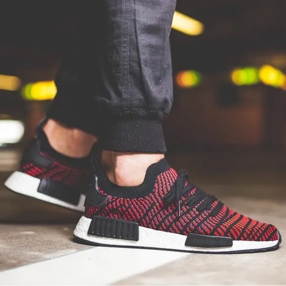 Men’s Size 8 Adidas NMD_R1 STLT Primeknit Red/Core/Black/Red/Blue Shoes