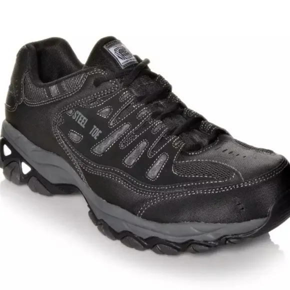 MEN'S SKECHERS WORK 77055 CANKTON STEEL TOE WORK SHOES 14W NWT
