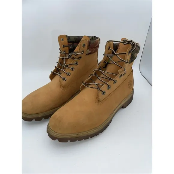 Mens Timberland Wheat Men's Size 11 M Double Camo  Collar 6 in Waterproof Boots