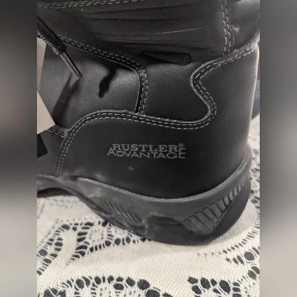 Mens Vintage Black Leather Outdoor Hiking Work Boots Gift 11