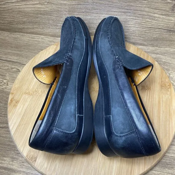 Mephisto Baduard Black Leather Smooth Nubuck Loafers Men’s Size 8 US Slip On