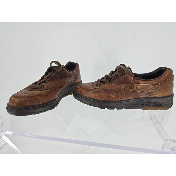 Mephisto Brown Leather Runoff AirJet Walking Shoe Mens Sz 6.5 Casual Sport Shoes