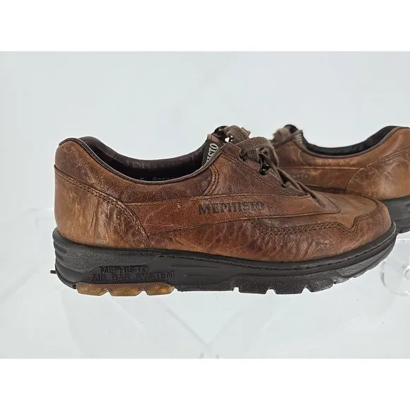 Mephisto Brown Leather Runoff AirJet Walking Shoe Mens Sz 6.5 Casual Sport Shoes
