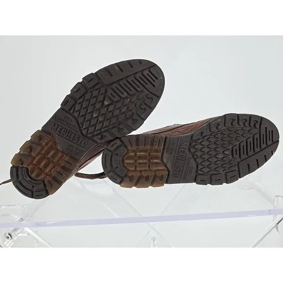 Mephisto Brown Leather Runoff AirJet Walking Shoe Mens Sz 6.5 Casual Sport Shoes