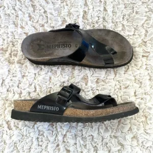 Mephisto Helen Black Patent Leather Sandal Size EU 41 US 11