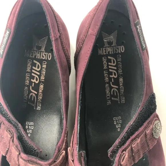 Mephisto Leather Mary Janes Size 8 Suede comfort Shoes