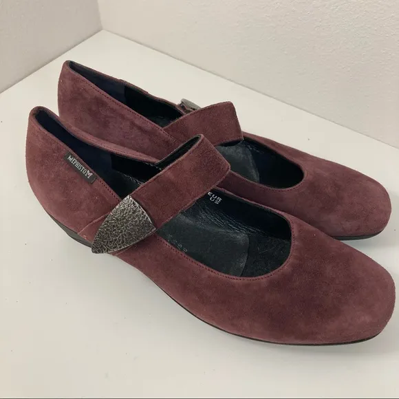 MEPHISTOPHELES Kimona Wedge Pump Mary Jane Purple Eggplant suede size 10 B015