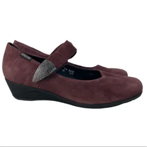 MEPHISTOPHELES Kimona Wedge Pump Mary Jane Purple Eggplant suede size 10 B015