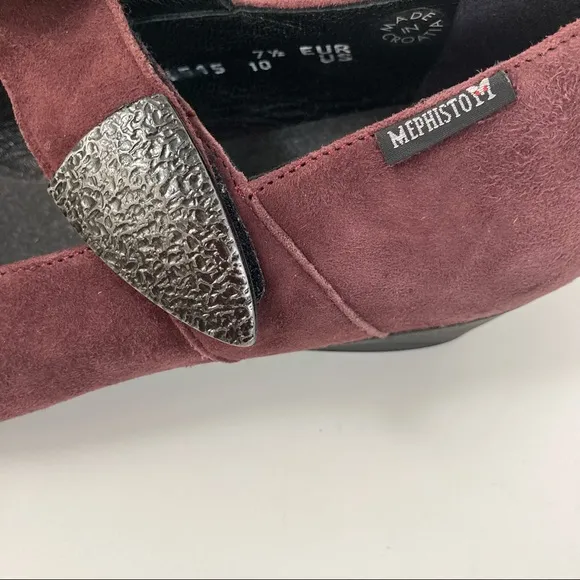 MEPHISTOPHELES Kimona Wedge Pump Mary Jane Purple Eggplant suede size 10 B015
