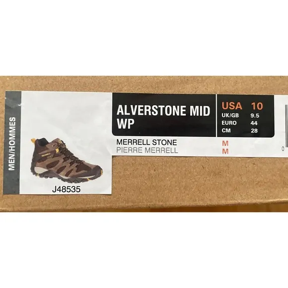 Merrell Alverstone Mid Waterproof Hiking Boots New In Box Fast Ship Mens 10