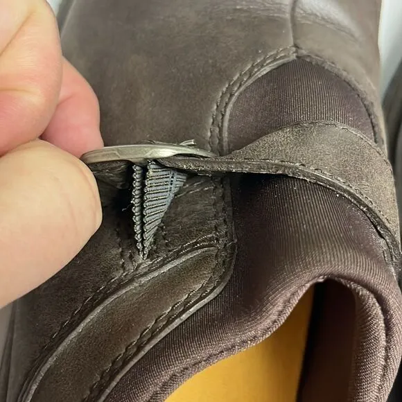 Merrell Brown Slip-on Faux Buckle Shoes- Size 8