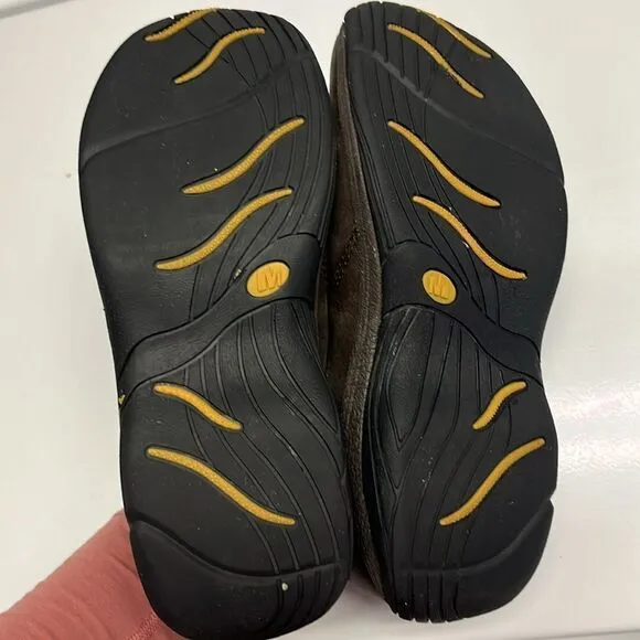 Merrell Brown Slip-on Faux Buckle Shoes- Size 8