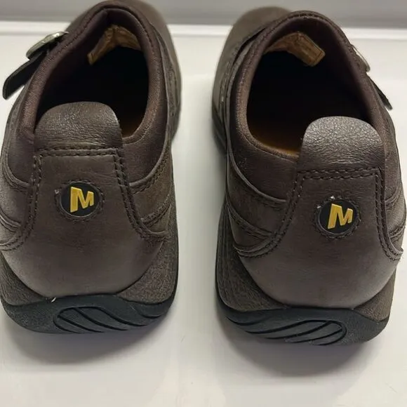 Merrell Brown Slip-on Faux Buckle Shoes- Size 8