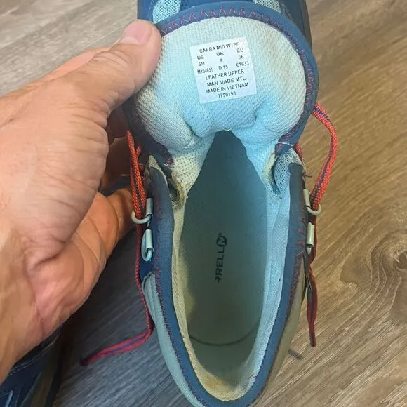 Merrell Capra Mid Waterproof Hiking Boots Blue Teal Mens 5 UK 4 Womens 7.5‎