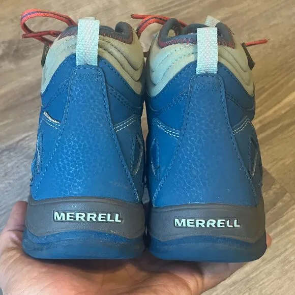 Merrell Capra Mid Waterproof Hiking Boots Blue Teal Mens 5 UK 4 Womens 7.5‎